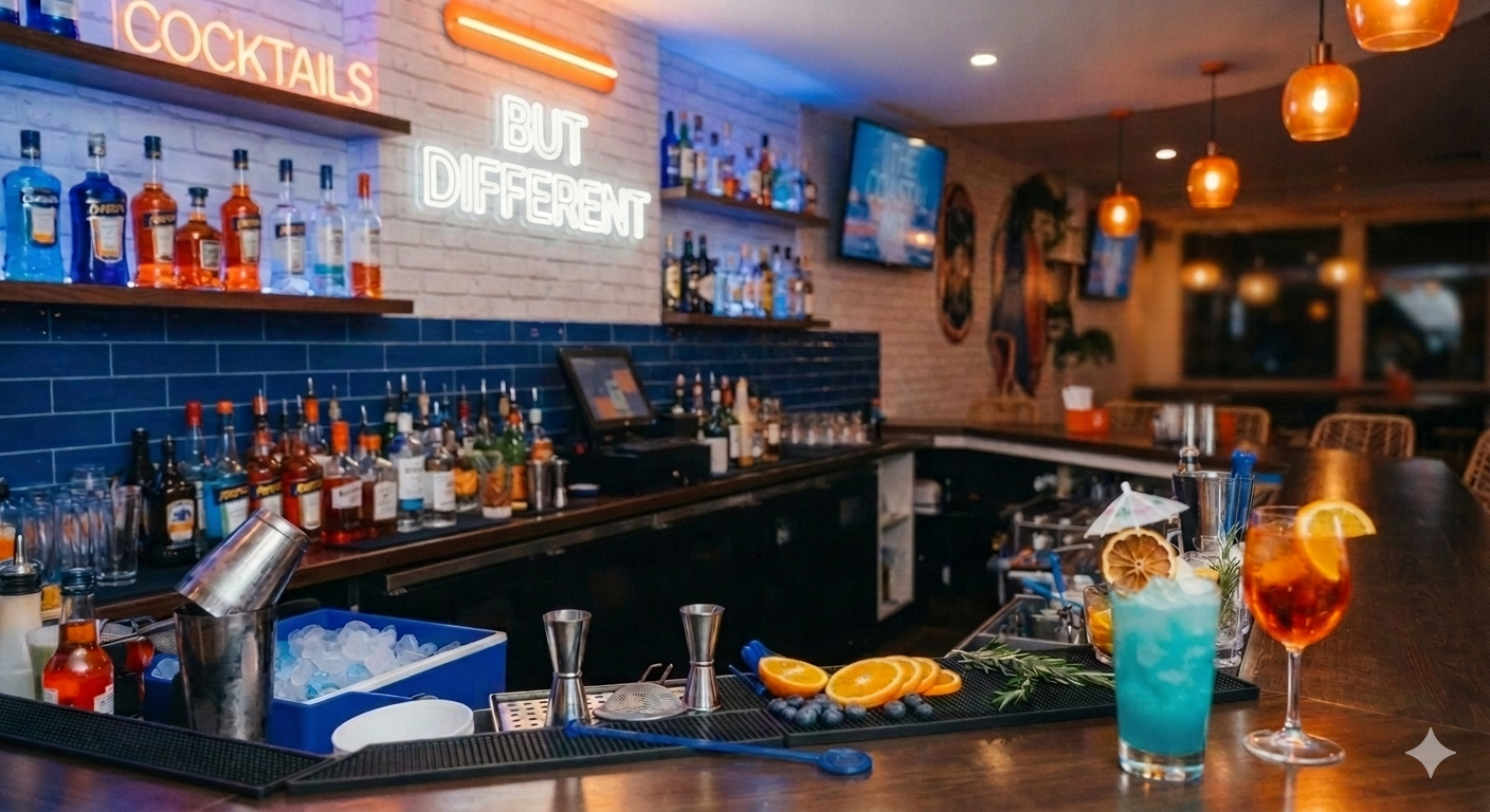 Hotel bar workplace